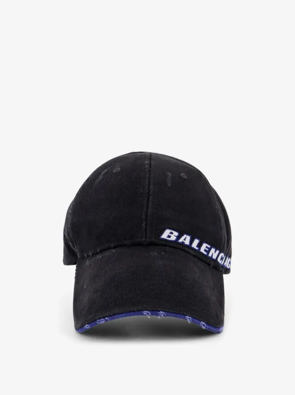 Balenciaga Cotton baseball hat with distressed effect sold by Siebentaschen