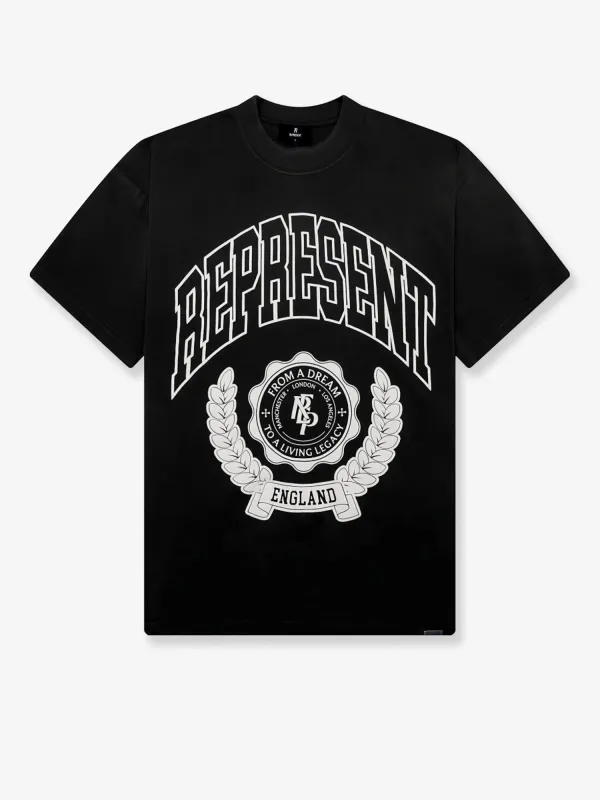 Represent Legacy Crest cotton T-shirt with distressed effect sold by Siebentaschen