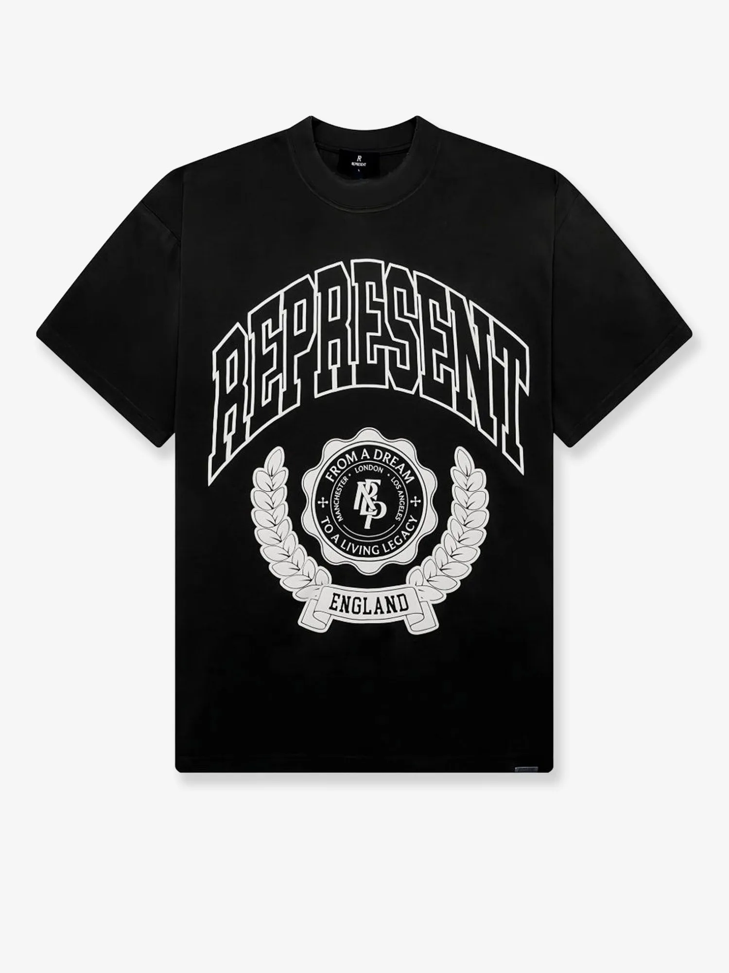 Represent Legacy Crest cotton T-shirt with distressed effect sold by Siebentaschen