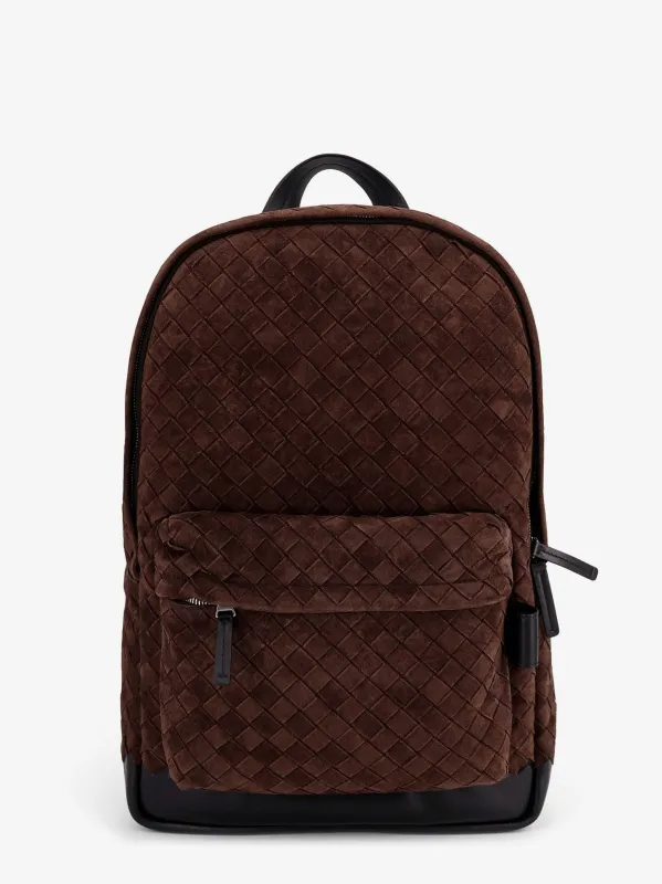 Bottega Veneta Suede backpack with Intrecciato motif made by Bottega Veneta