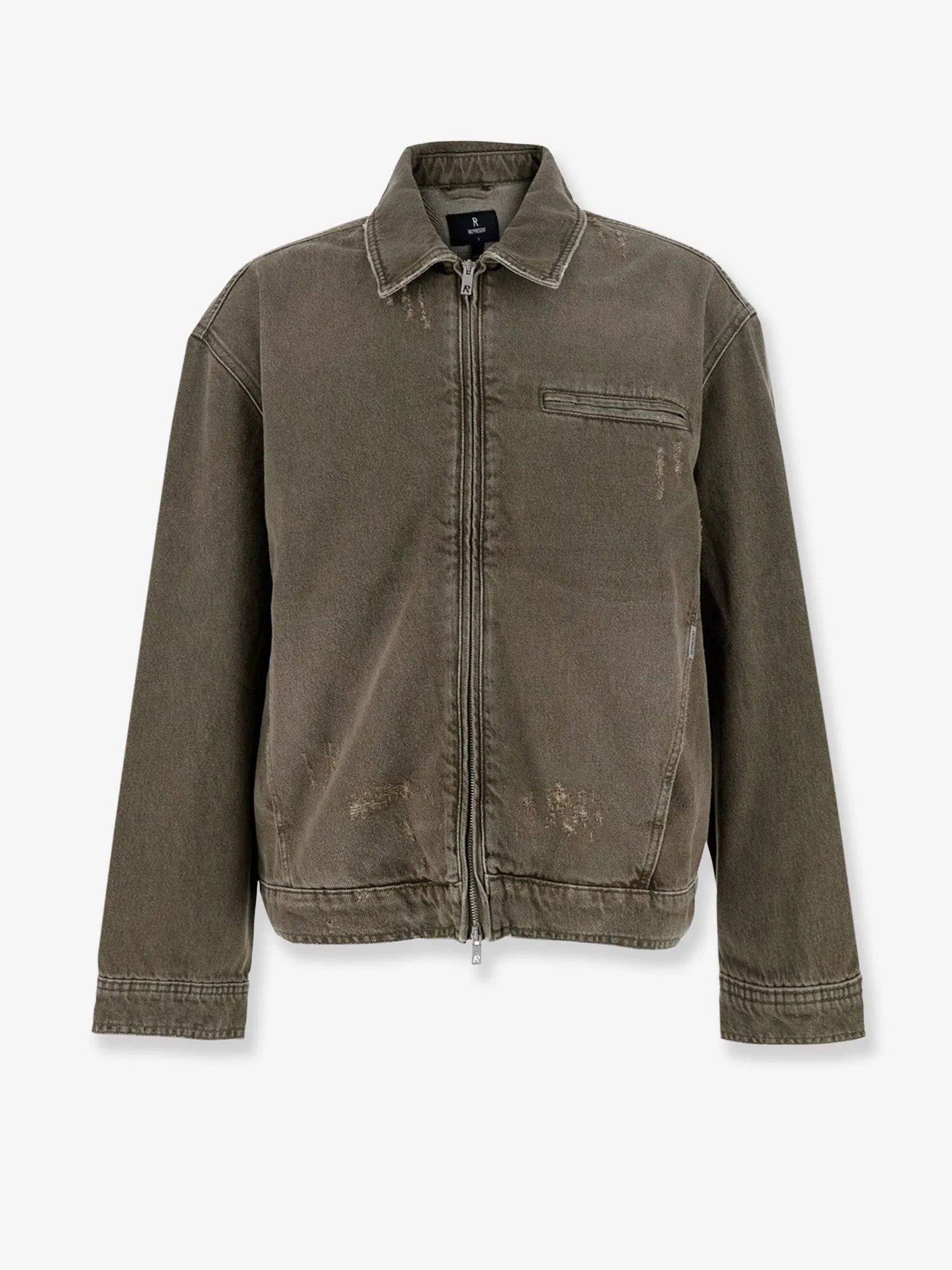 Represent Denim jacket with distressed effect sold by Siebentaschen