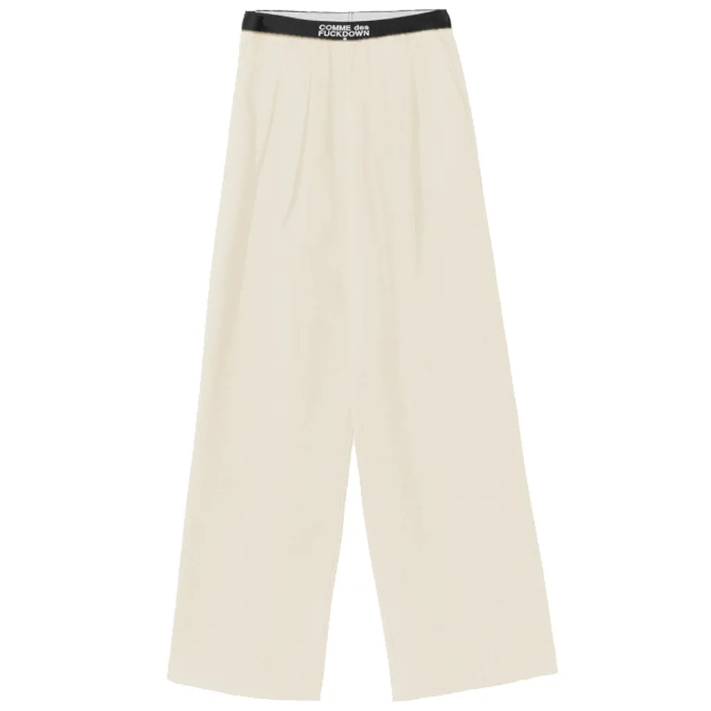 Comme Des Fuckdown Trousers Beige Woman sold by Siebentaschen
