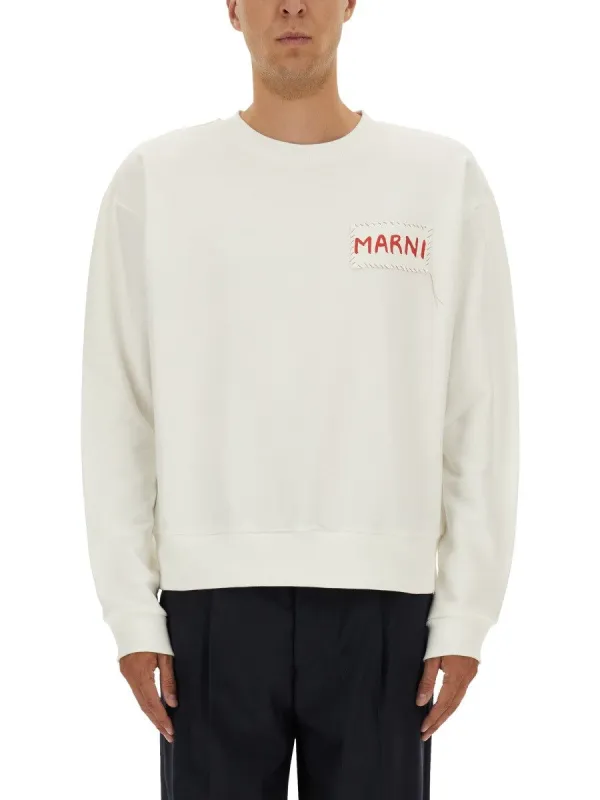 Marni SWEATSHIRT WITH LOGO PATCH sold by Siebentaschen