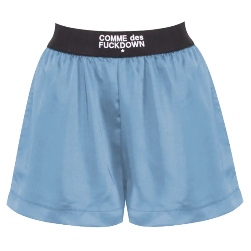 Comme Des Fuckdown shorts Light Blue Woman sold by Siebentaschen