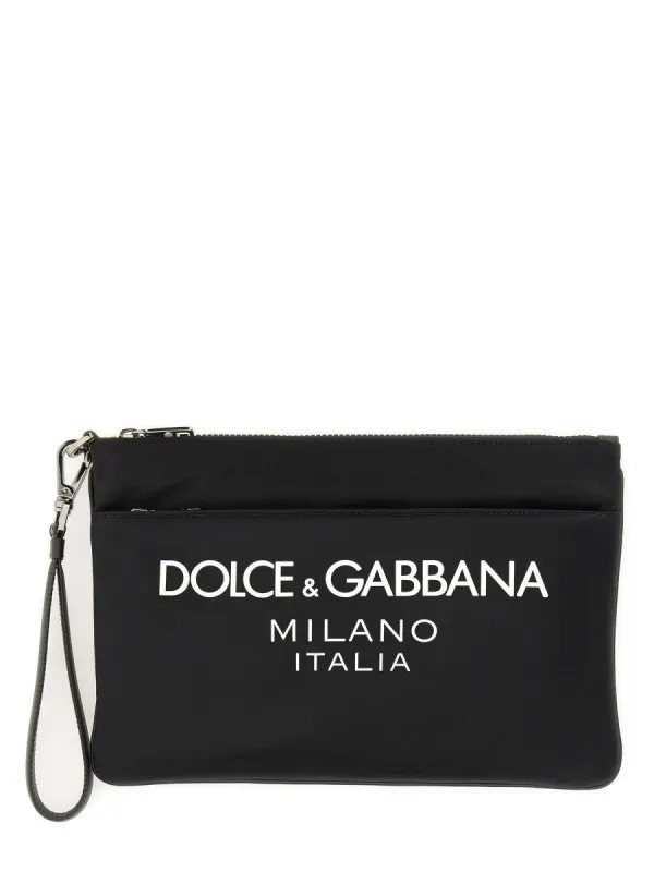 Dolce & Gabbana POUCH WITH RUBBERIZED LOGO sold by Siebentaschen
