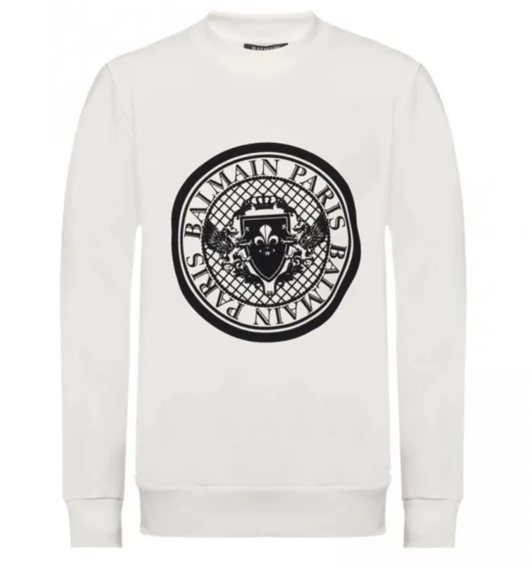 Balmain Sweatshirts White Man made by Balmain