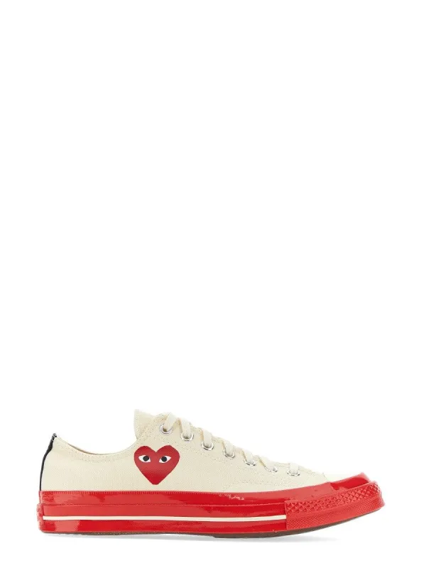 COMME DES GARCONS PLAY CONVERSE HEART PRINT SNEAKER sold by Siebentaschen