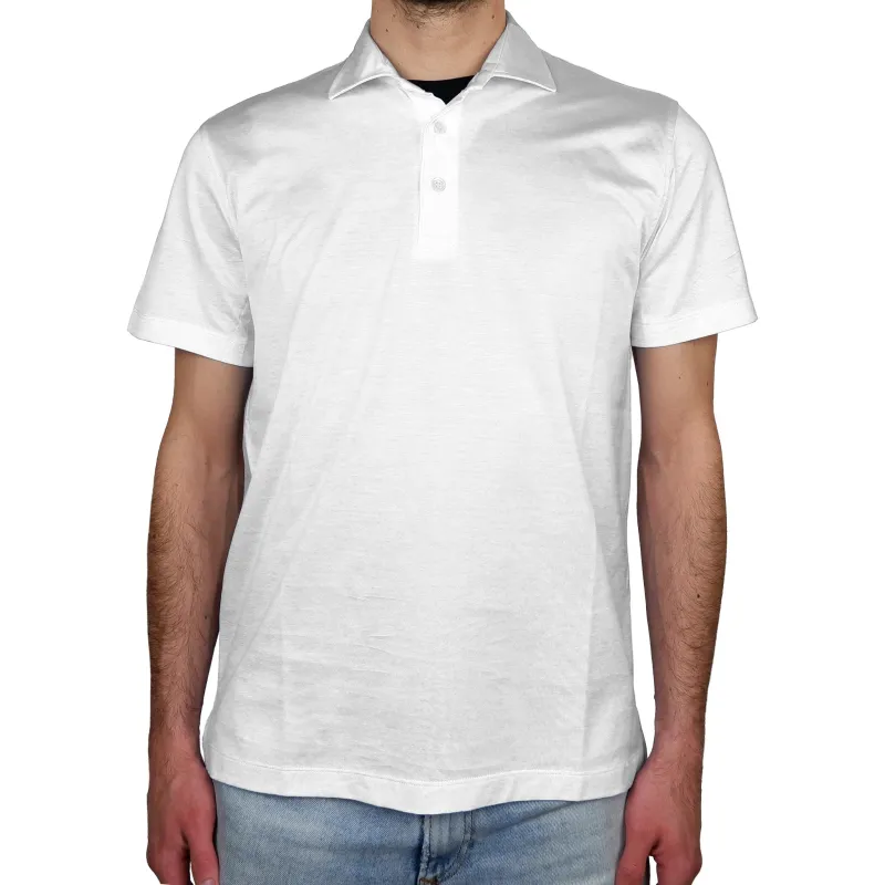 Loro Piana Fabric Polo White Man sold by Siebentaschen