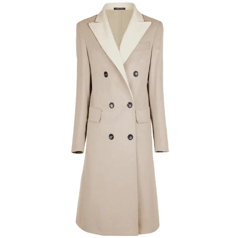Loro Piana Fabric Coats Beige Woman sold by Siebentaschen