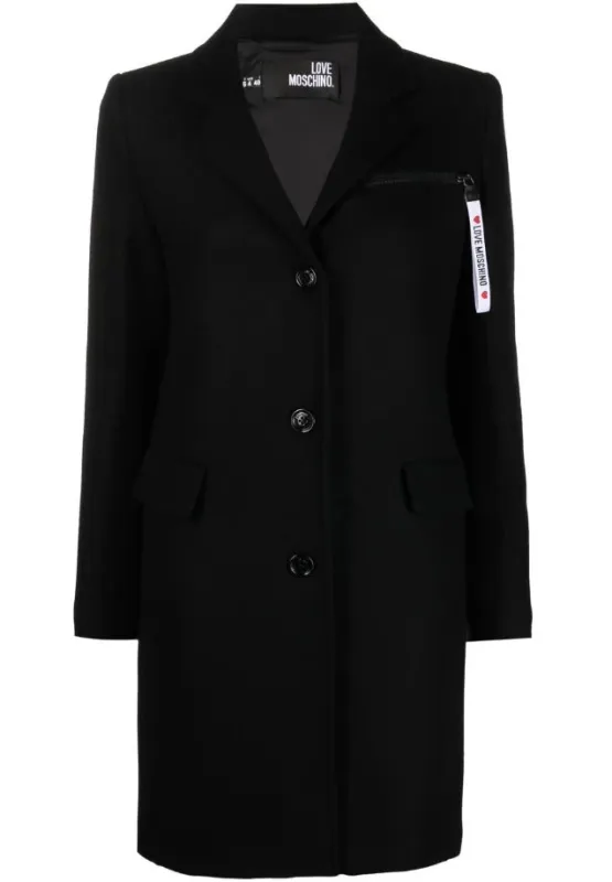 Love Moschino Coats Black Woman sold by Siebentaschen