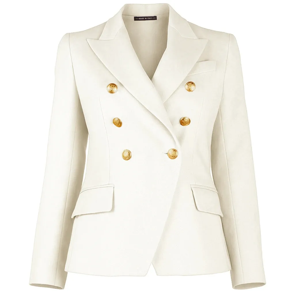 Loro Piana Fabric Formal Jacket White Woman sold by Siebentaschen