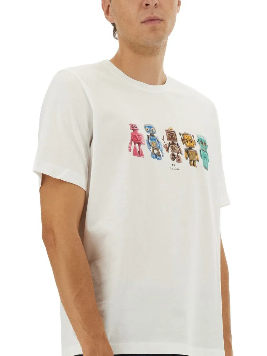 PS BY PAUL SMITH ROBOT PRINT T-SHIRT sold by Siebentaschen product image thumbnail 2