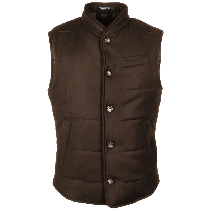 Loro Piana Fabric Vest Brown Man sold by Siebentaschen
