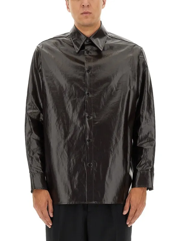 MM6 MAISON MARGIELA SHINY LINEN SHIRT sold by Siebentaschen
