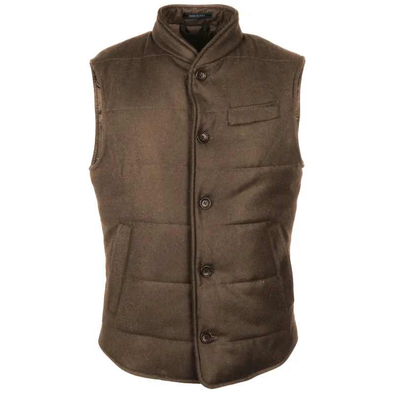 Loro Piana Fabric Vest Brown Man sold by Siebentaschen