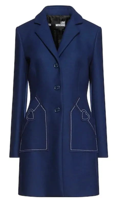 Love Moschino Coats Blue Woman sold by Siebentaschen