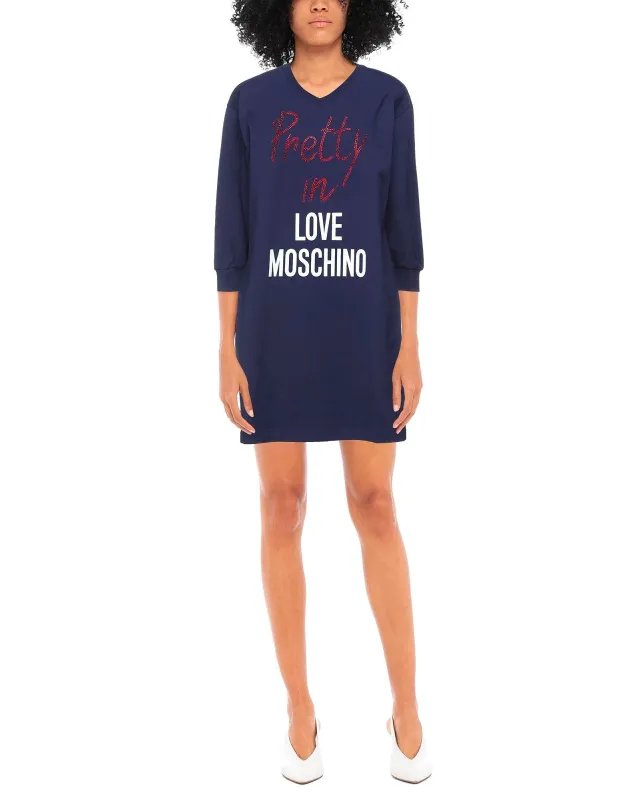 Love Moschino Dress Blue Woman made by Love Moschino