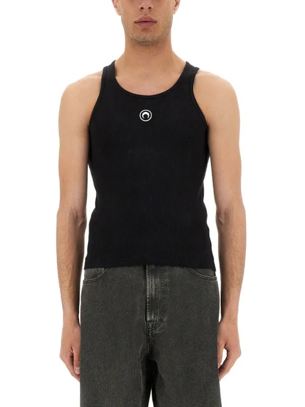 MARINE SERRE RIBBED TANK TOP WITH MOON LOGO made by Marine Serre