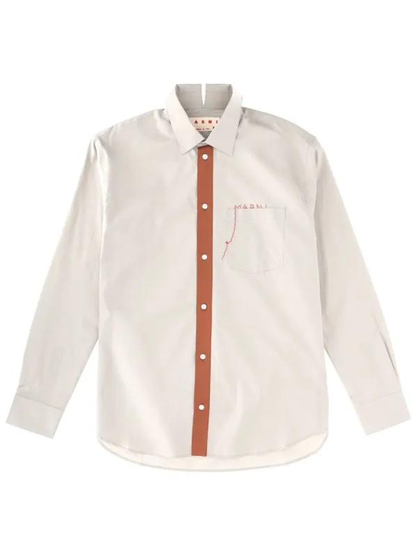 Marni SHIRT WITH EMBROIDERED LOGO sold by Siebentaschen