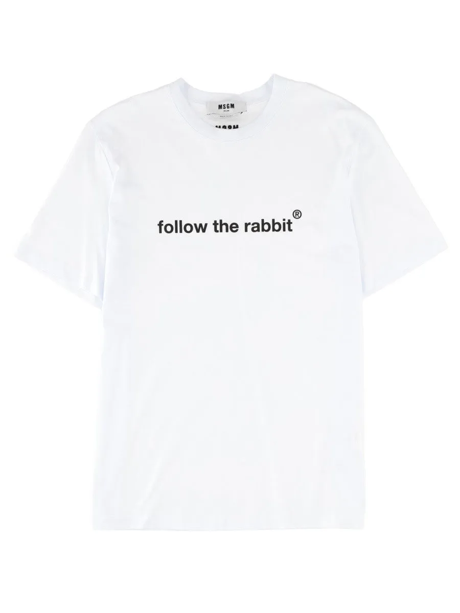 msgm "FOLLOW THE RABBIT" T-SHIRT sold by Siebentaschen