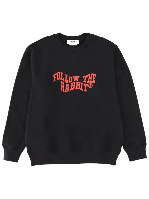 msgm "FOLLOW THE RABBIT" SWEATSHIRT sold by Siebentaschen