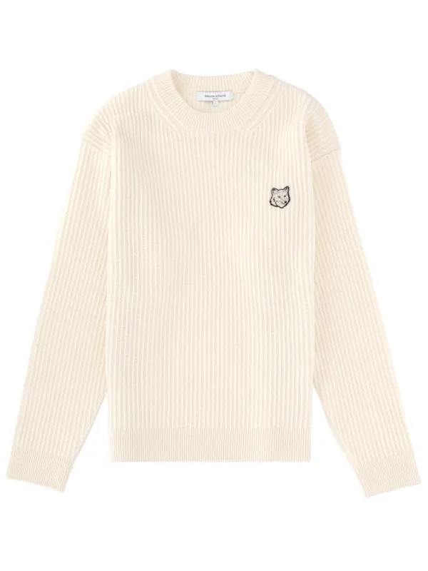 Maison Kitsune RIBBED KNIT WITH FOX PATCH sold by Siebentaschen