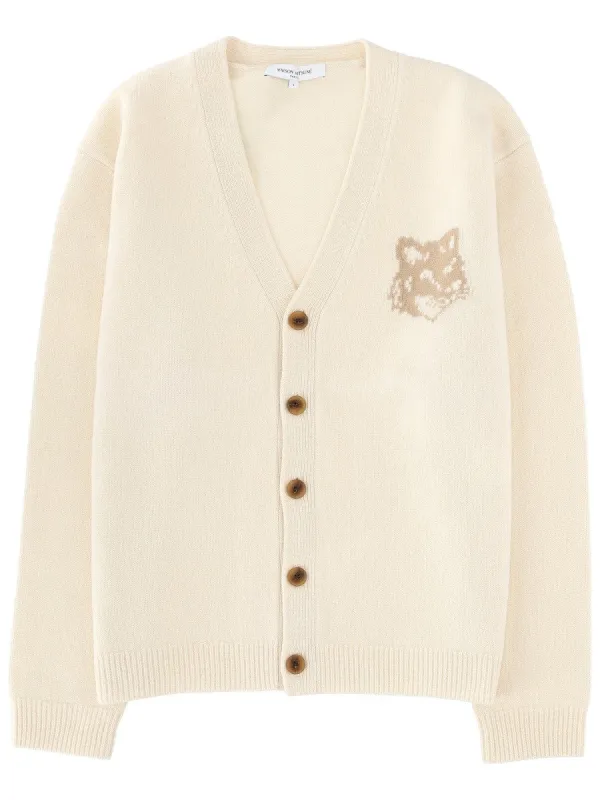 Maison Kitsune "FOX HEAD" CARDIGAN sold by Siebentaschen