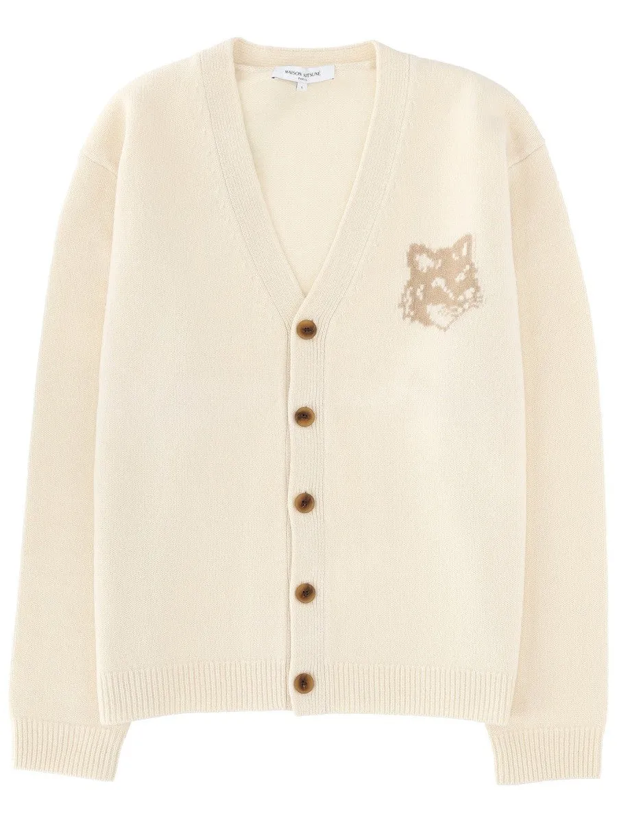 Maison Kitsune "FOX HEAD" CARDIGAN sold by Siebentaschen