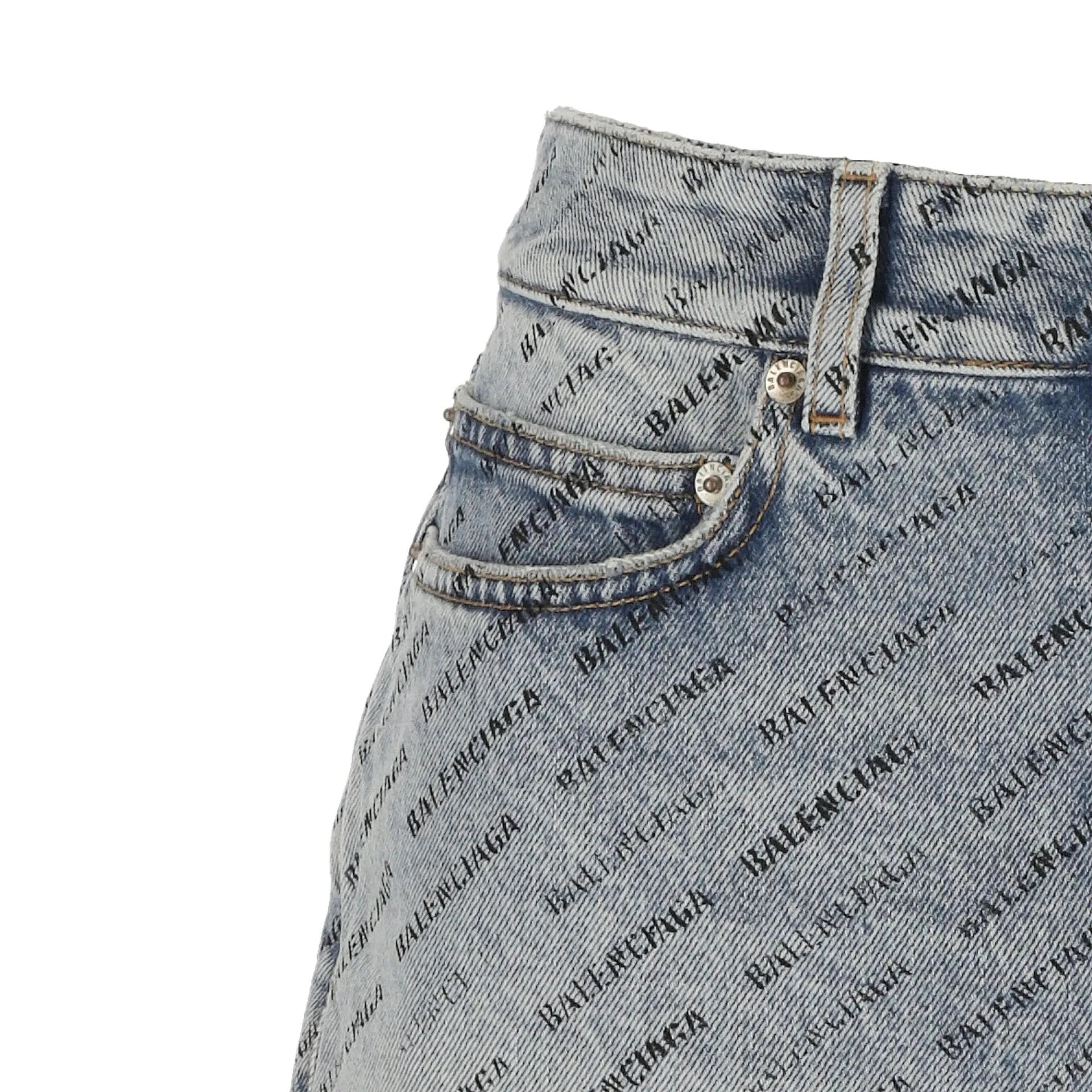 Balenciaga Logo Print Denim Skirt sold by Siebentaschen product image thumbnail 4