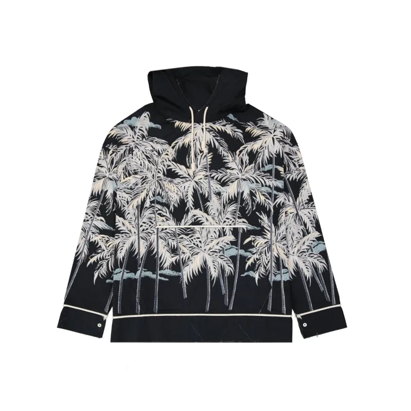 Palm Angels Hooded Printed Shirt sold by Siebentaschen