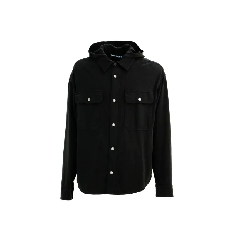 Palm Angels Classic Logo Hooded Overshirt sold by Siebentaschen