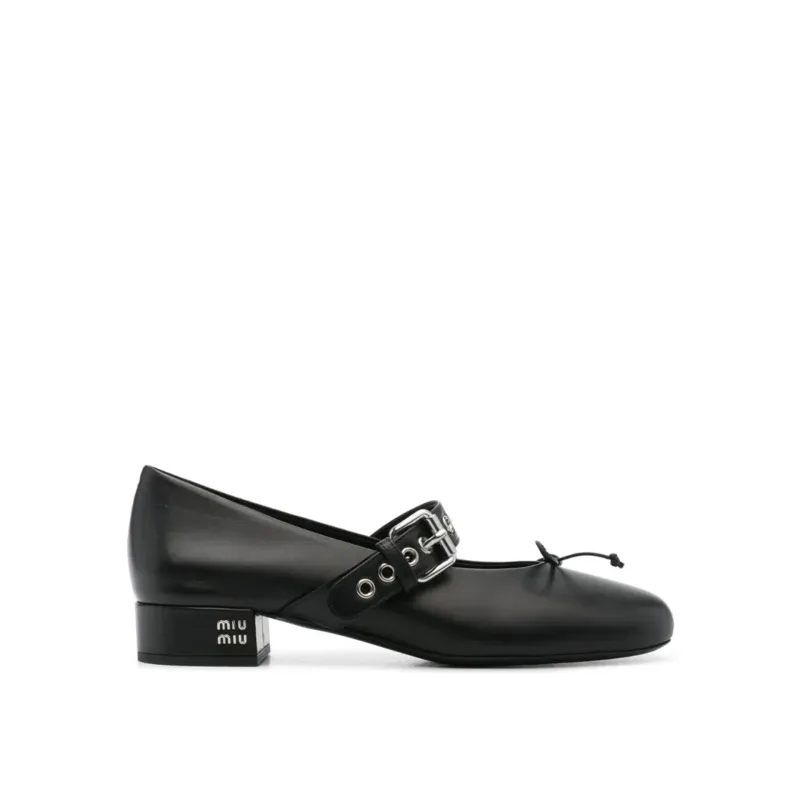 Miu Miu Leather Ballerina Pumps made by Miu Miu