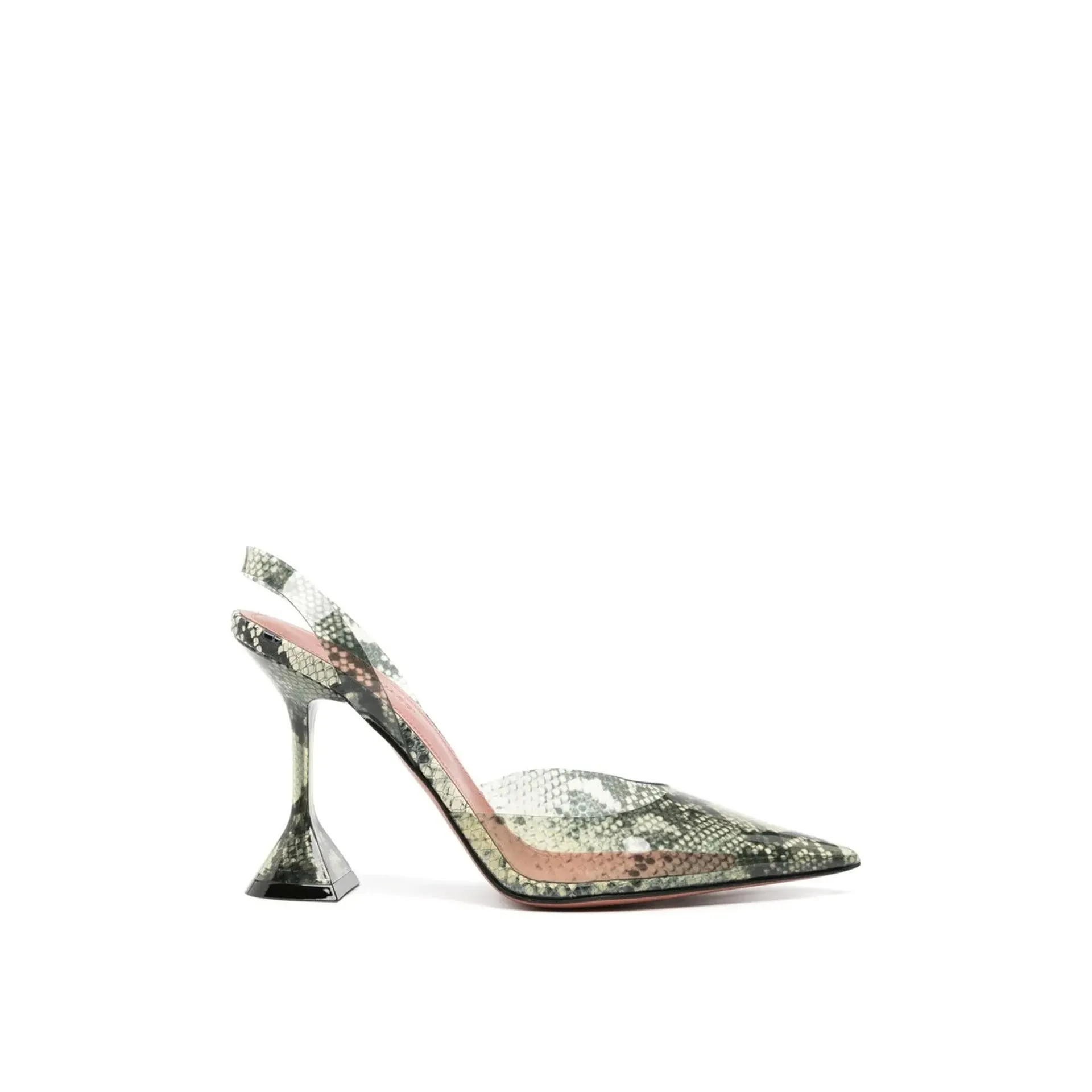 Amina Muaddi Holli Glass 95mm Snakeskin-effect Pumps sold by Siebentaschen
