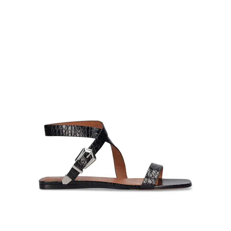 Paris Texas Lauren Croco Flat Sandals sold by Siebentaschen