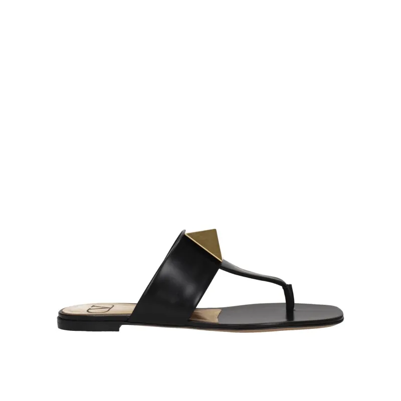 Valentino Garavani One Stud Leather Thong Sandals sold by Siebentaschen
