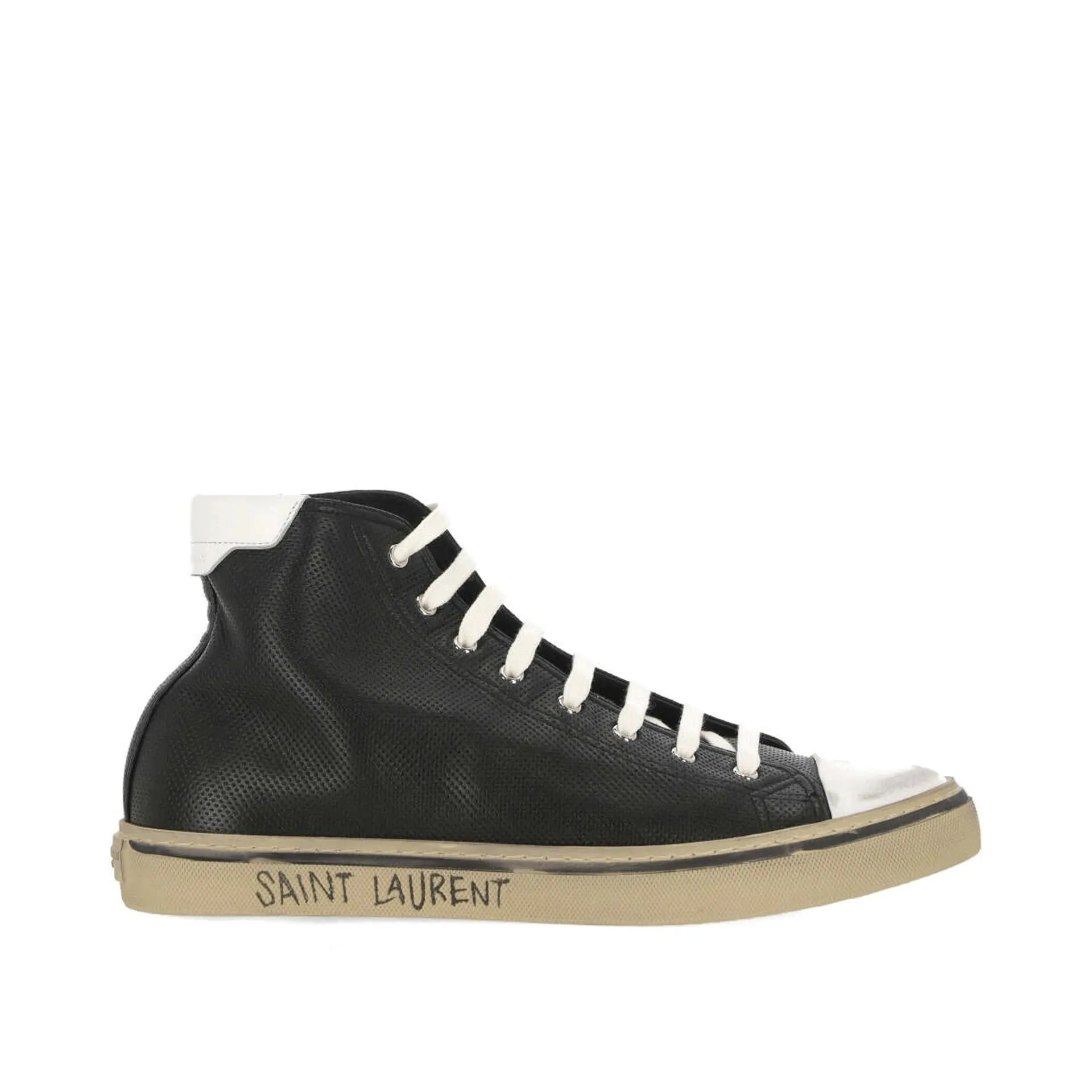 Saint Laurent Malibu Leather Sneakers sold by Siebentaschen