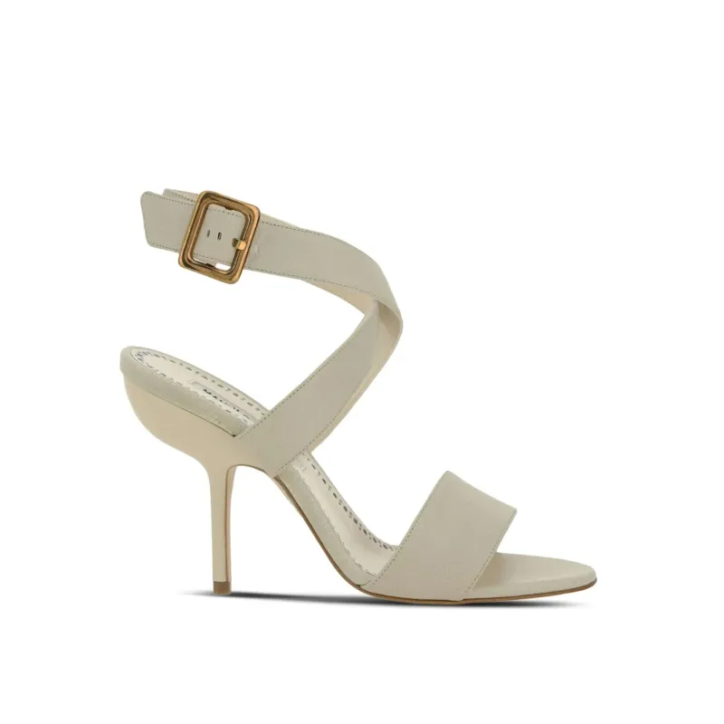 Manolo Blahnik Helua 105 Leather Sandals sold by Siebentaschen