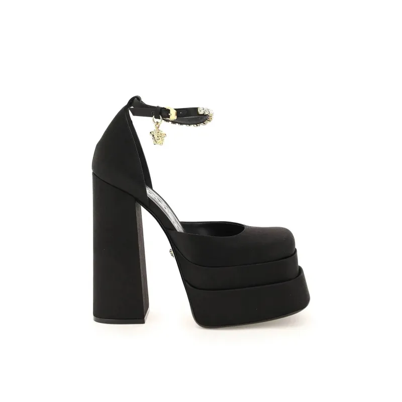 Versace Silk Satin Platform Pumps sold by Siebentaschen