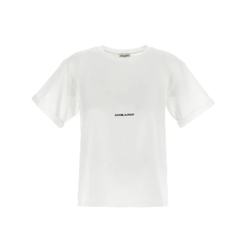Saint Laurent Cotton Logo T-Shirt sold by Siebentaschen