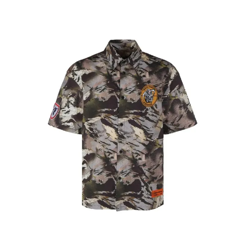 Heron Preston Camouflage Popline Shirt sold by Siebentaschen