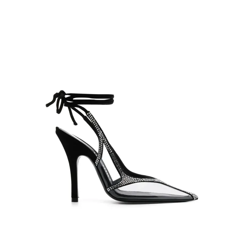 The Attico Venus Chrome Slingback Pumps sold by Siebentaschen