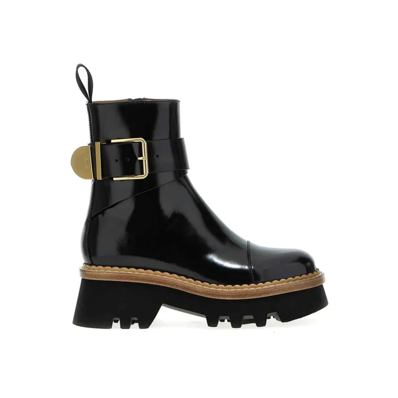 Chloé Owena Leather Boots sold by Siebentaschen