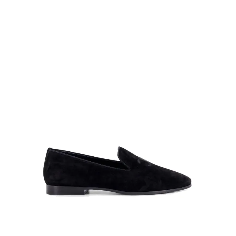 Celine Velvet Loafers With Embroidered Triomphe Logo sold by Siebentaschen
