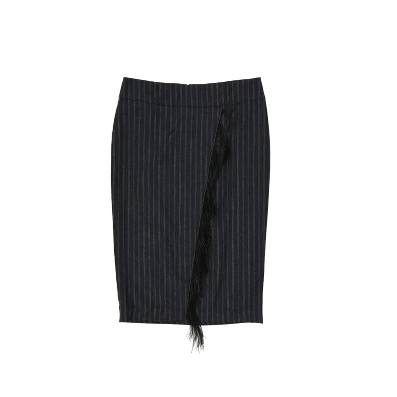 Brunello Cucinelli Wool Striped Skirt sold by Siebentaschen
