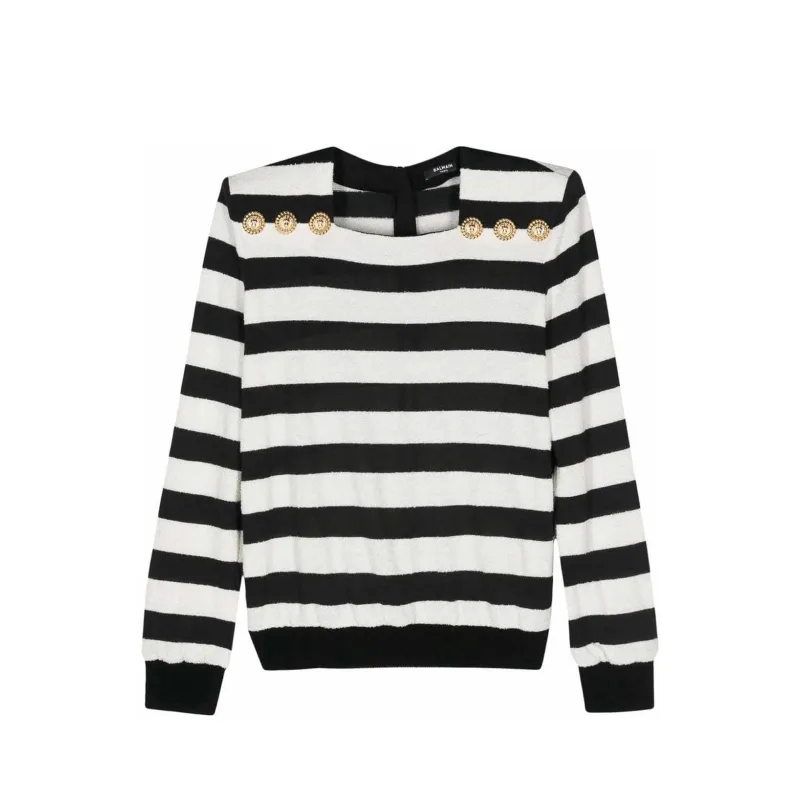 Balmain Striped Jersey Top sold by Siebentaschen