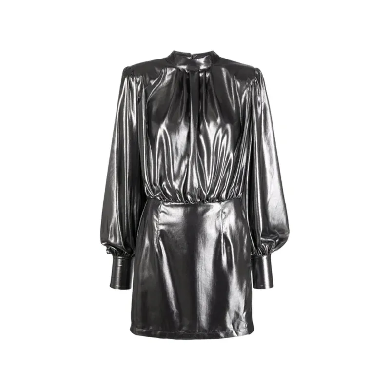 Blanca Vita Abelia Laminated Mini Dress sold by Siebentaschen