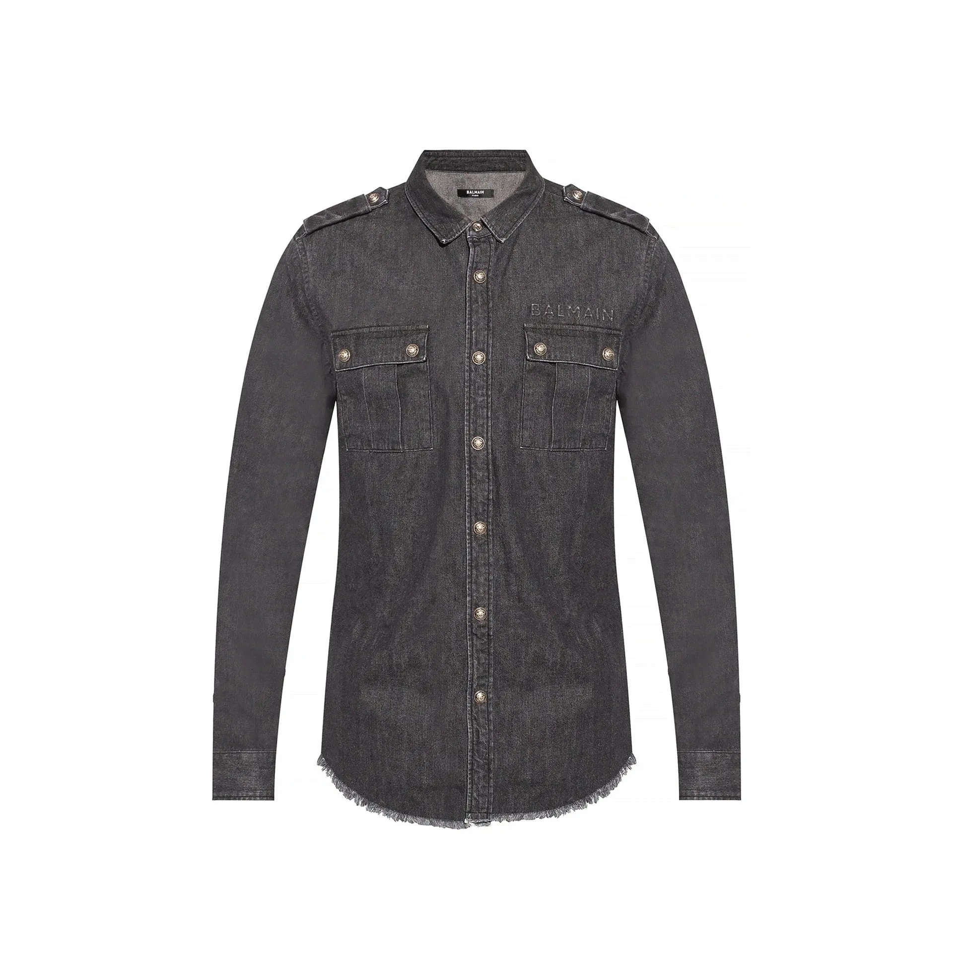 Balmain Cotton Denim Shirt sold by Siebentaschen