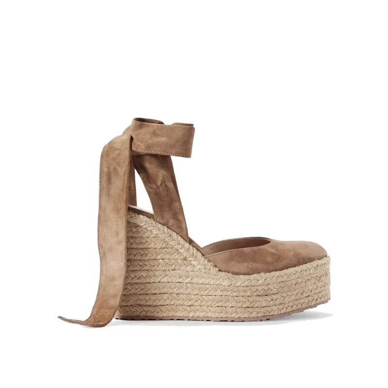 Gianvito Rossi Suede Wedge Espadrilles sold by Siebentaschen