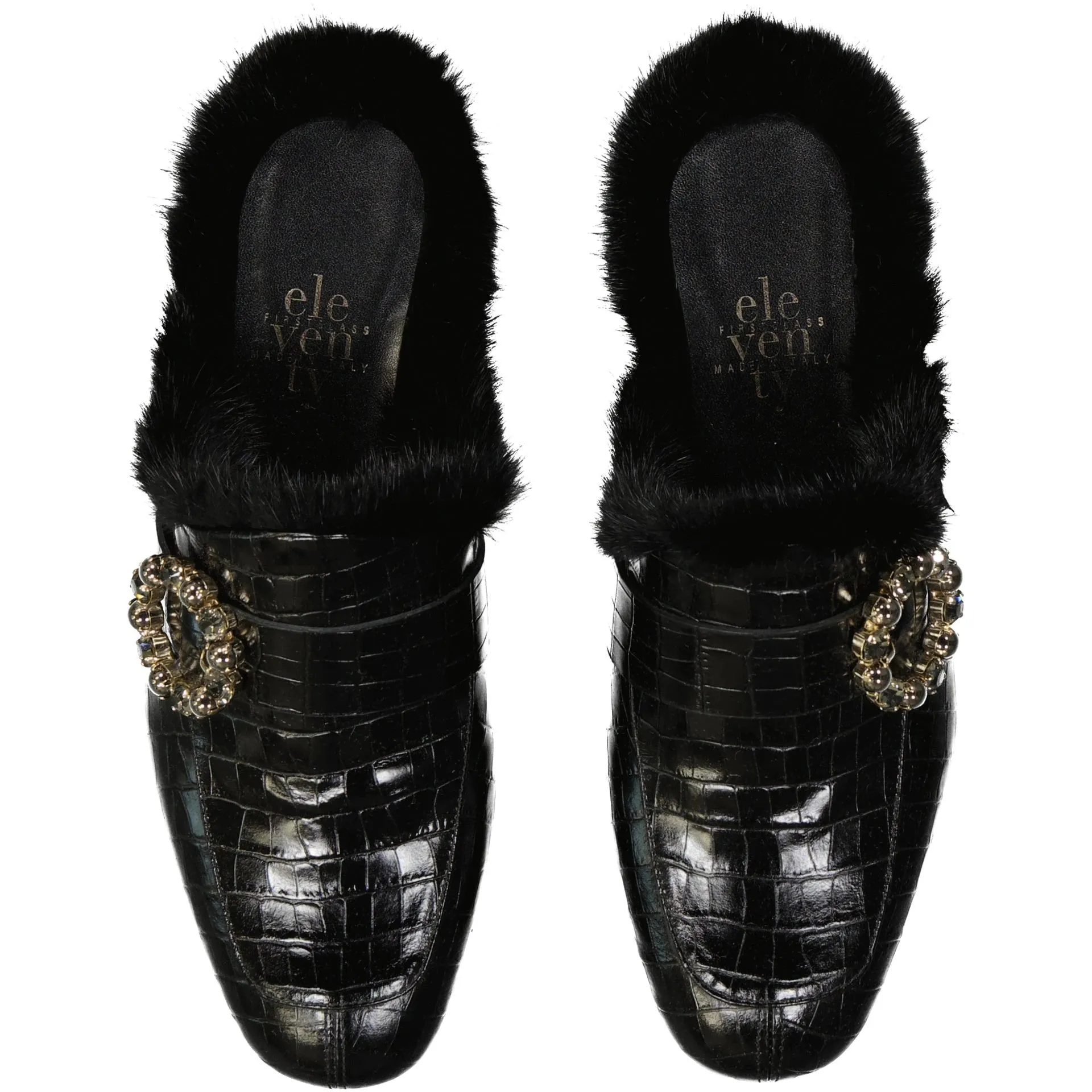Eleventy Leather Fur Mules sold by Siebentaschen product image thumbnail 4