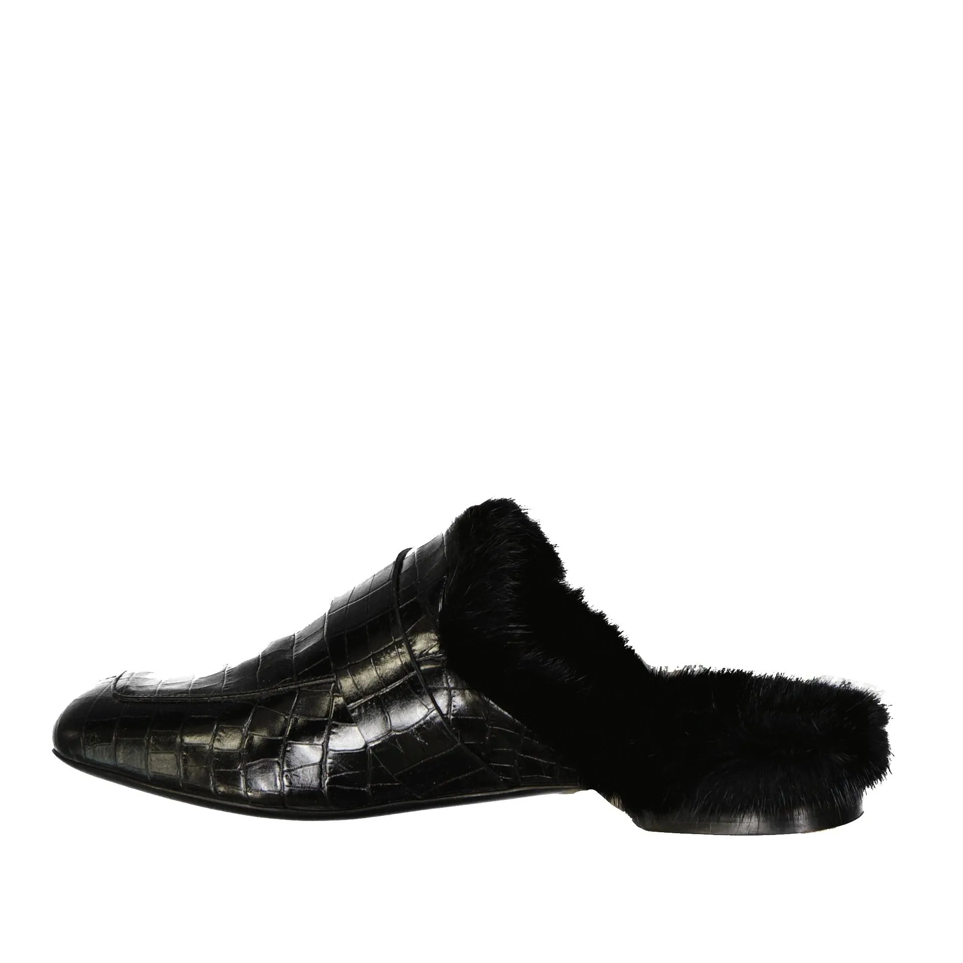 Eleventy Leather Fur Mules sold by Siebentaschen product image thumbnail 3